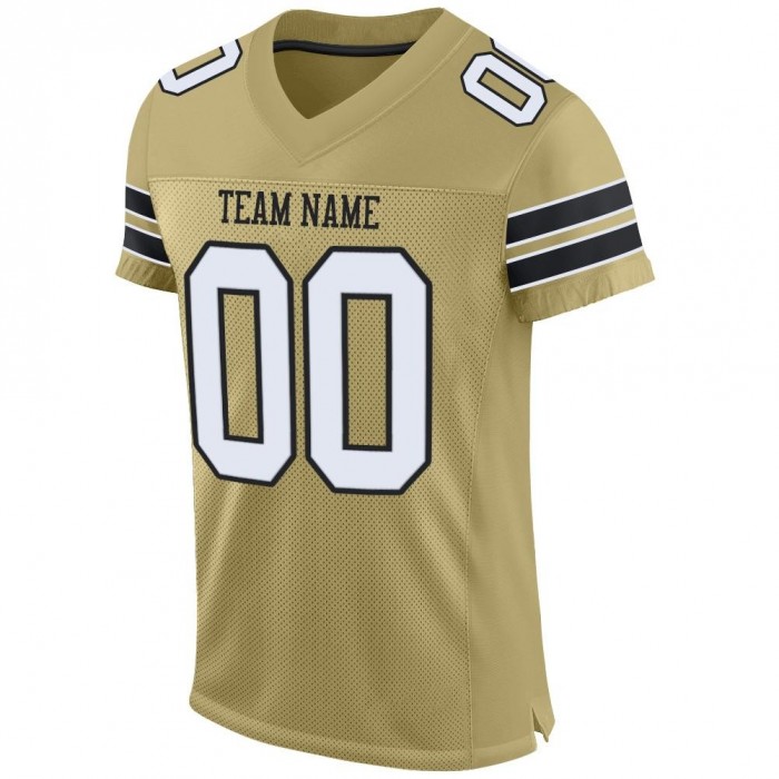 Vegas Gold White-Black Mesh Authentic Football Jersey