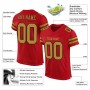 Red Old Gold-Black Mesh Authentic Football Jersey