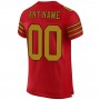 Red Old Gold-Black Mesh Authentic Football Jersey