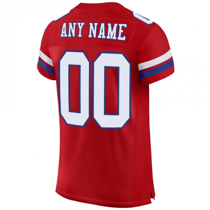 Red White-Royal Mesh Authentic Football Jersey