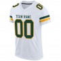 White Green-Gold Mesh Authentic Football Jersey