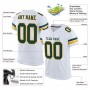 White Green-Gold Mesh Authentic Football Jersey