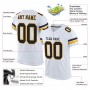 White Black-Gold Mesh Authentic Football Jersey