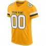 Gold White-Green Mesh Authentic Football Jersey