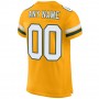 Gold White-Green Mesh Authentic Football Jersey