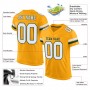 Gold White-Green Mesh Authentic Football Jersey