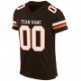 Brown White-Orange Mesh Authentic Football Jersey