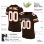 Brown White-Orange Mesh Authentic Football Jersey