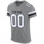 Gray White-Black Mesh Authentic Football Jersey