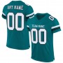 Teal White-Black Mesh Authentic Football Jersey
