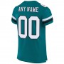 Teal White-Black Mesh Authentic Football Jersey