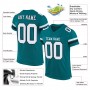 Teal White-Black Mesh Authentic Football Jersey