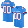 Powder Blue White-Red Mesh Authentic Football Jersey