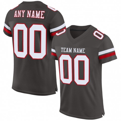 Pewter White-Red Mesh Authentic Football Jersey