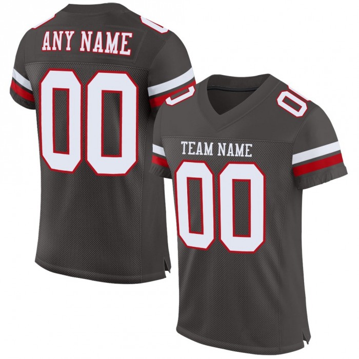 Pewter White-Red Mesh Authentic Football Jersey