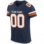 Navy White-Orange Mesh Authentic Football Jersey