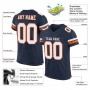 Navy White-Orange Mesh Authentic Football Jersey